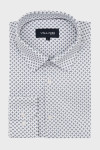 koszula męska villaro mikrowzór geometryczny biała