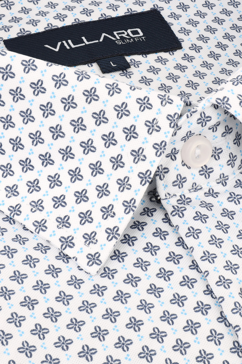 kołnierz kent koszula villaro wzór geometryczny