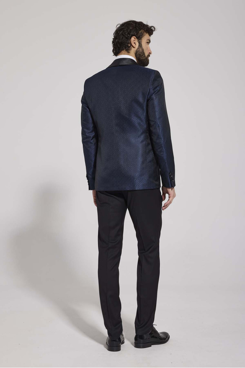 granatowa marynarka smokingowa tył