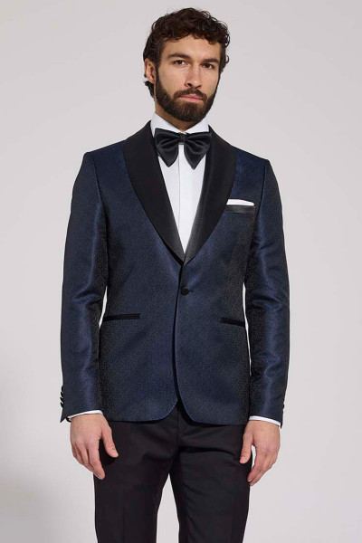 granatowa marynarka smokingowa przód