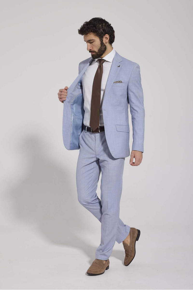 elegancka marynarka męska błękitna wnętrze podszewki