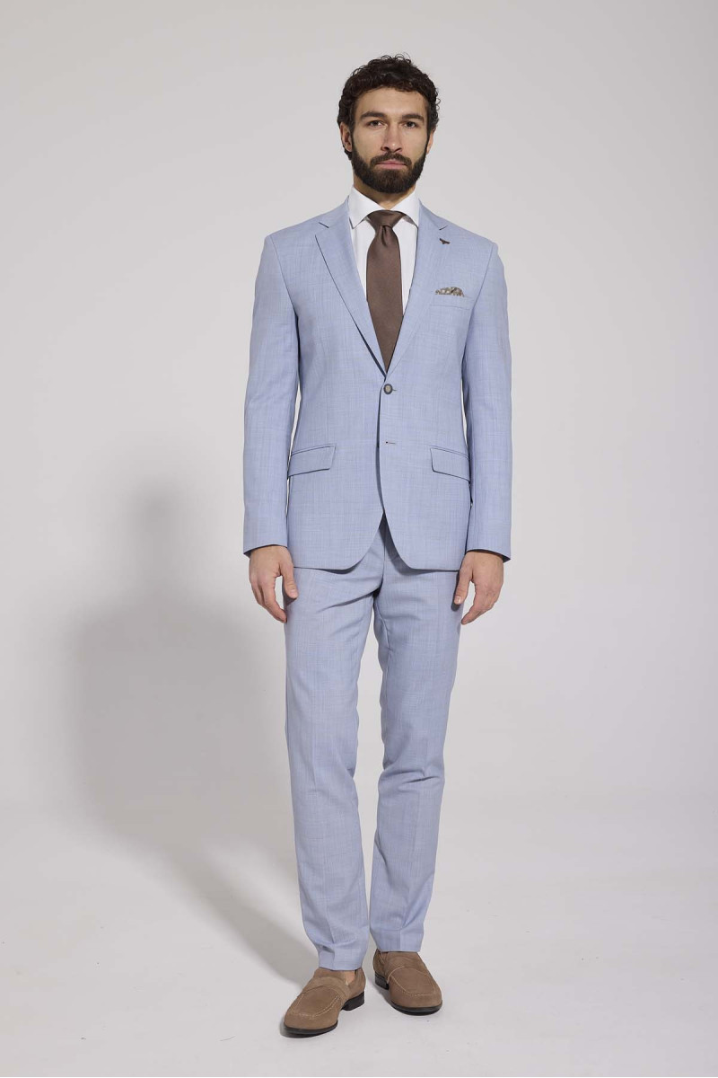 błękitny garnitur męski VILLARO premium