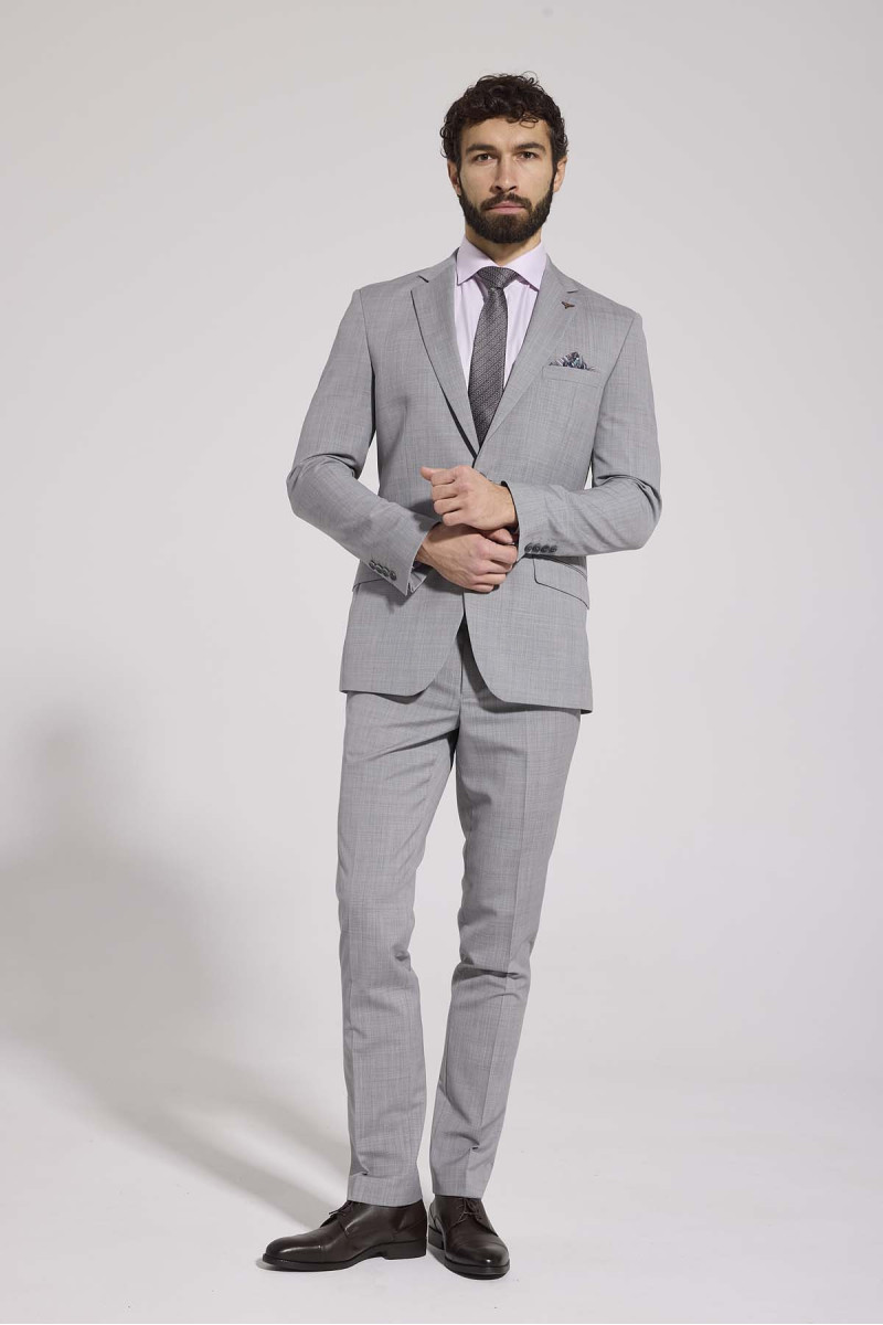 elegancki szary garnitur męski VIMONTE styl biznesowy