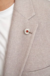 Ozdobny detal marynarki wizytowej beżowej Villaro