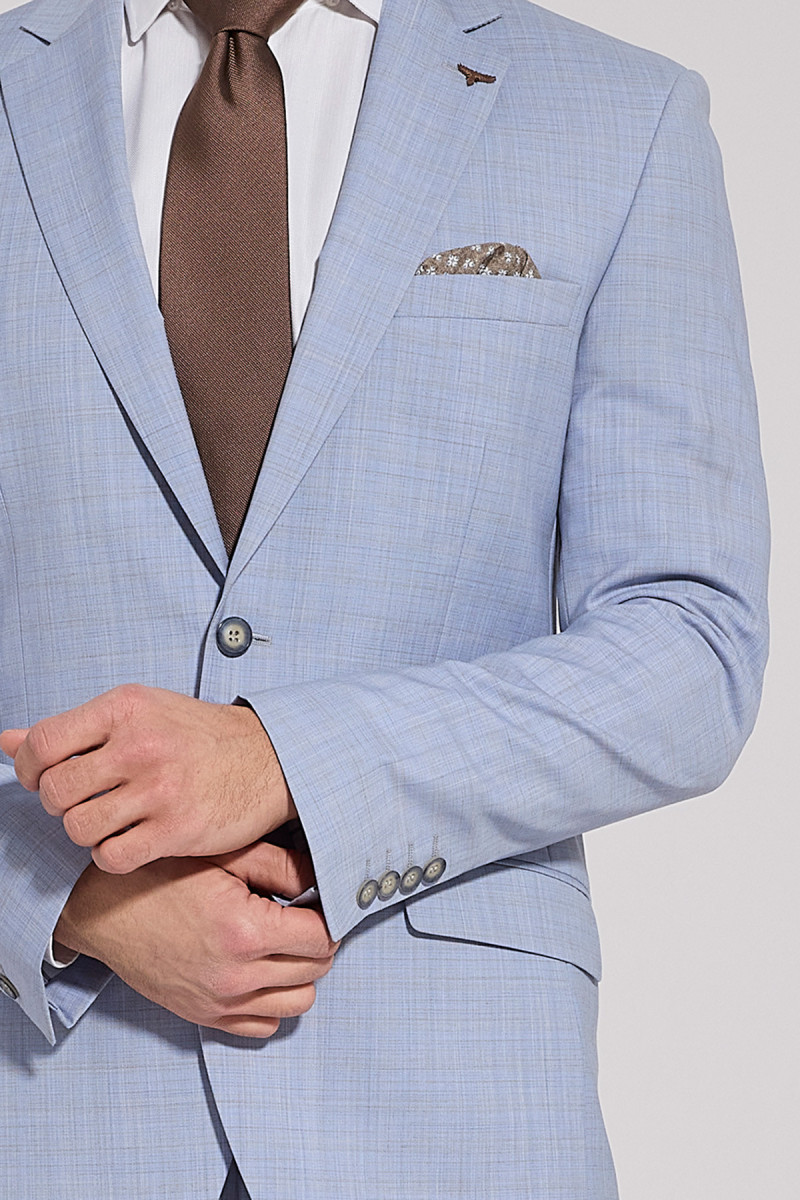 garnitur męski premium błękitny
