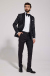 Czarna Marynarka Smokingowa Męska VILLARO Slim Fit