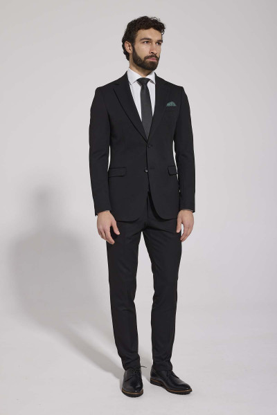 czarny garnitur męski VILLARO slim fit