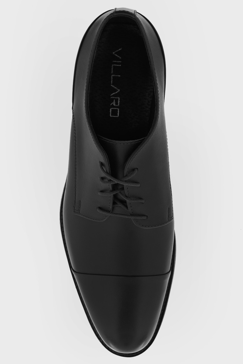 Czarne buty męskie skóra licowa – eleganckie półbuty | Villaro