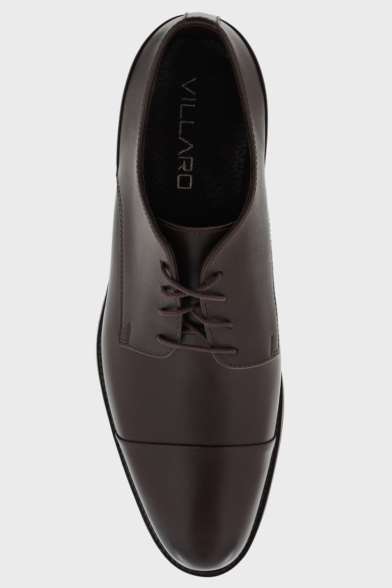 Brązowe buty wizytowe męskie skóra naturalna | Villaro