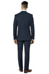 granatowy garnitur męski do pracy i na uroczystości tył