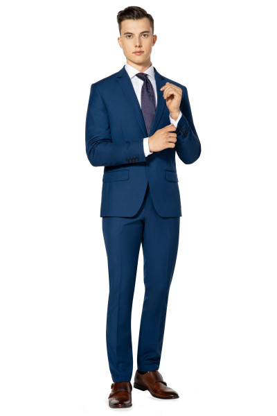 Granatowy garnitur męski Slim Fit elegancki