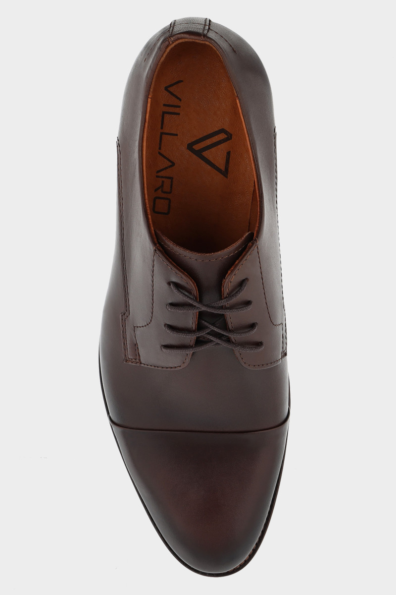 buty męskie brązowe ze skóry licowej do garnituru