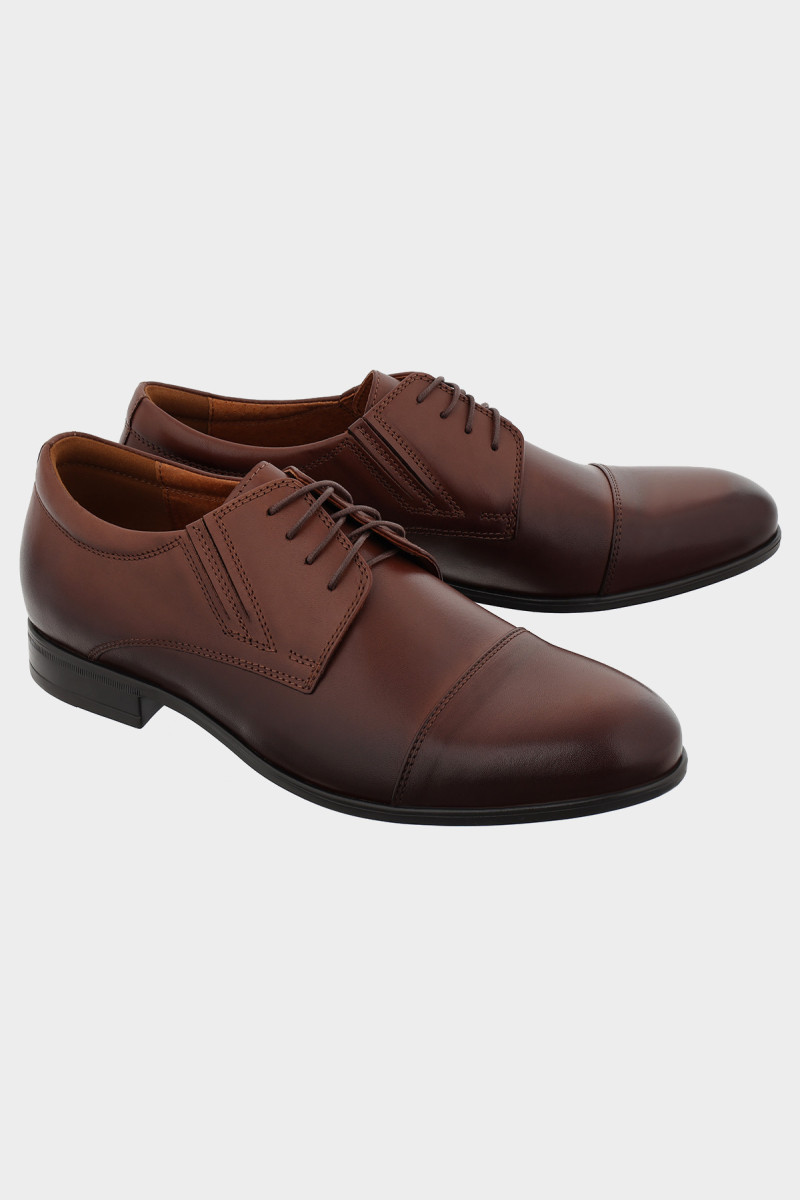 eleganckie półbuty męskie jasny brąz skóra naturalna