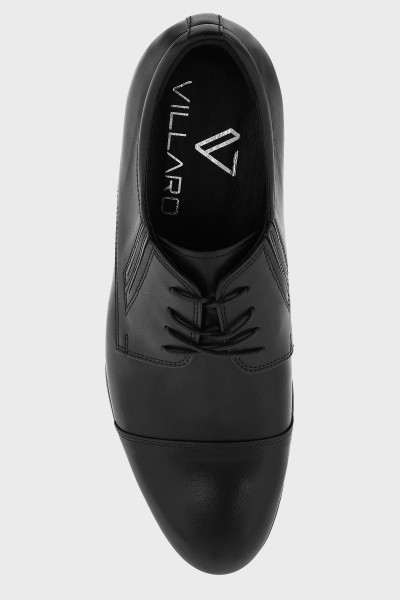 Wizytowe Buty Męskie ze Skóry Licowej w Kolorze Czarnym