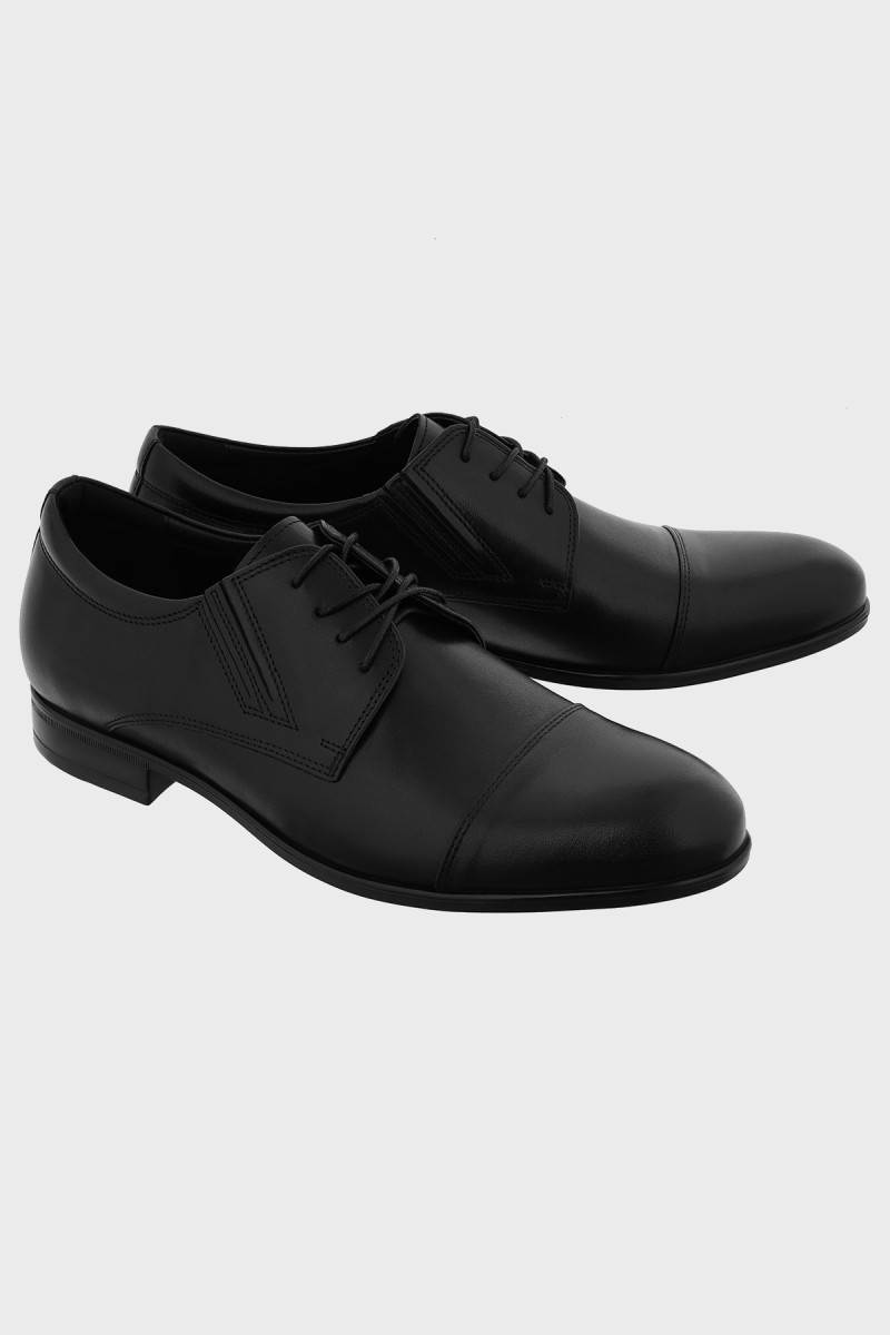 Brązowe buty wizytowe męskie skóra licowa | Villaro