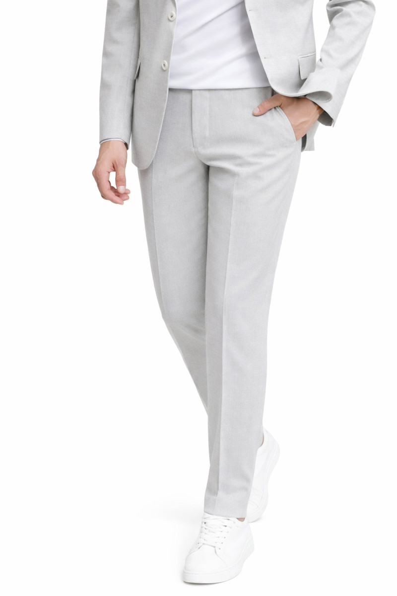 szare spodnie męskie pepitka slim fit Villaro