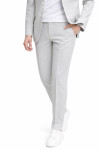 szare spodnie męskie pepitka slim fit Villaro