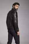 Czarna kurtka skórzana męska Villaro elegancka skóra naturalna