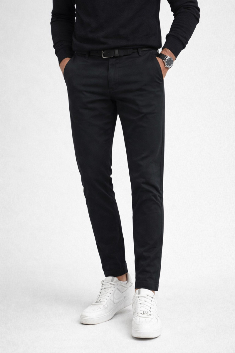 czarne chinosy męskie eleganckie slim fit