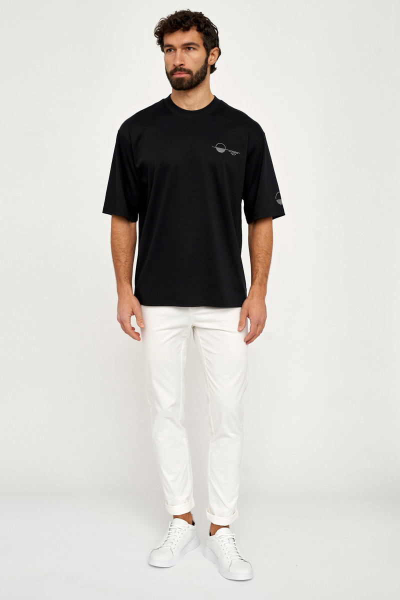 czarny t-shirt villaro casual smart casual outfit