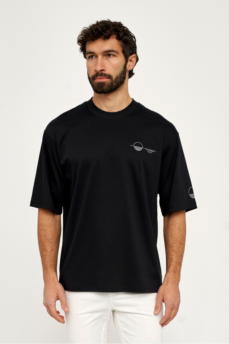 czarny t-shirt męski villaro bawełna liquid ammonia przód