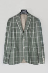 Zielona marynarka męska lniana w kratę – lekka elegancja | Villaro