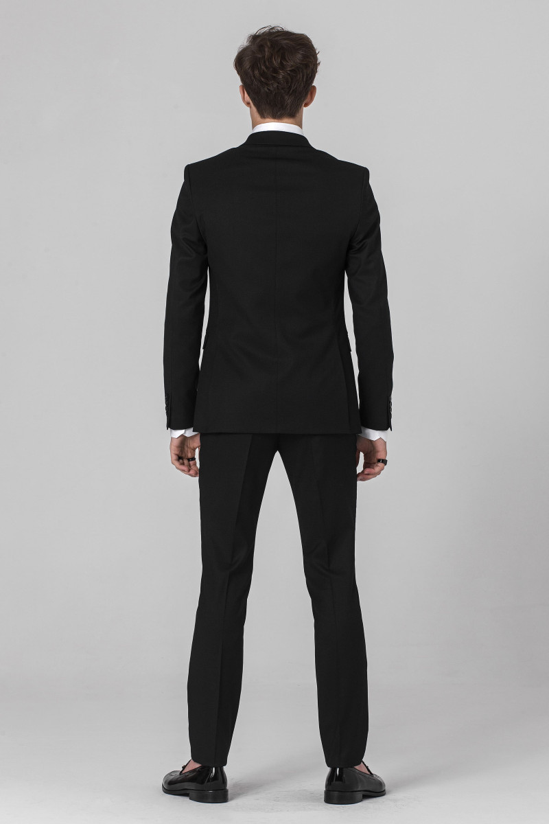 Czarne Spodnie Męskie Wizytowe Slim –  Spodnie Garniturowe |  VILLARO