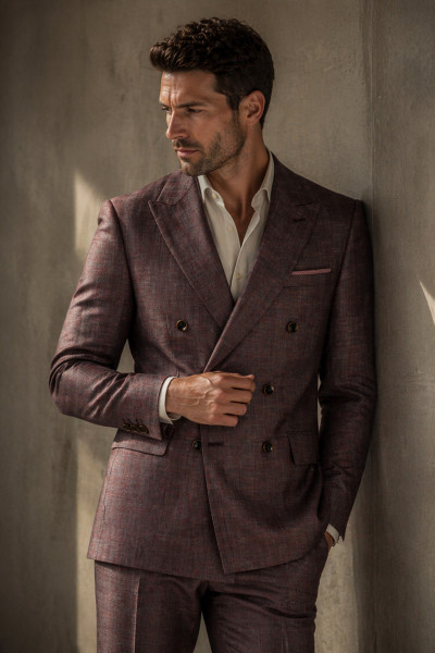 unikatowy garnitur bordowy Villaro limitowany model