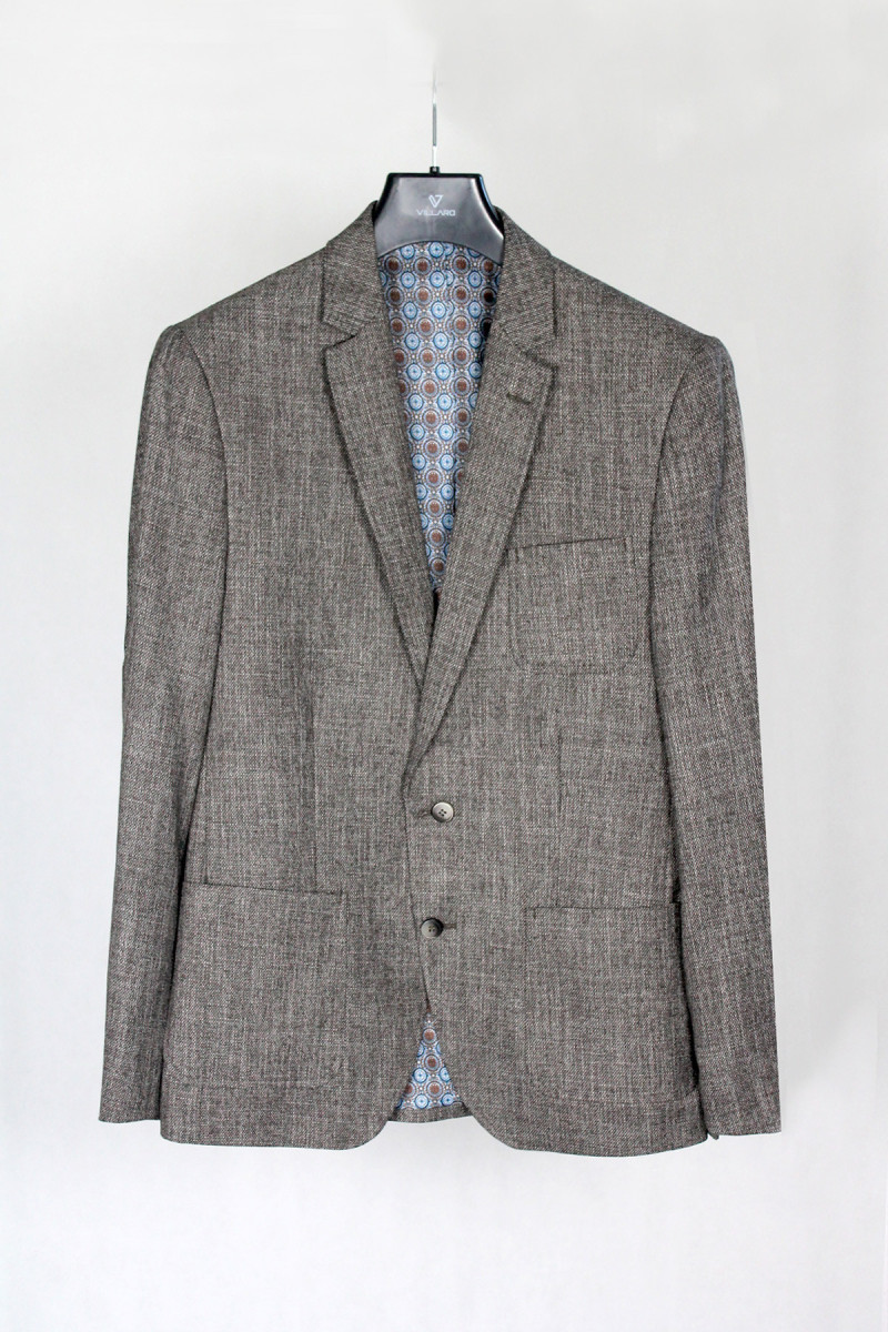 szara marynarka męska Villaro widok przód na wieszaku