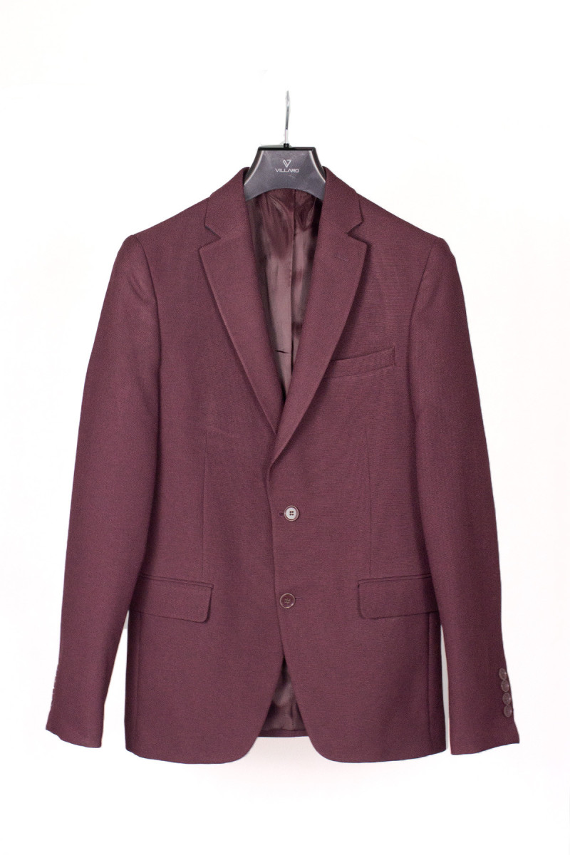 bordowa marynarka męska Villaro widok przód na wieszaku