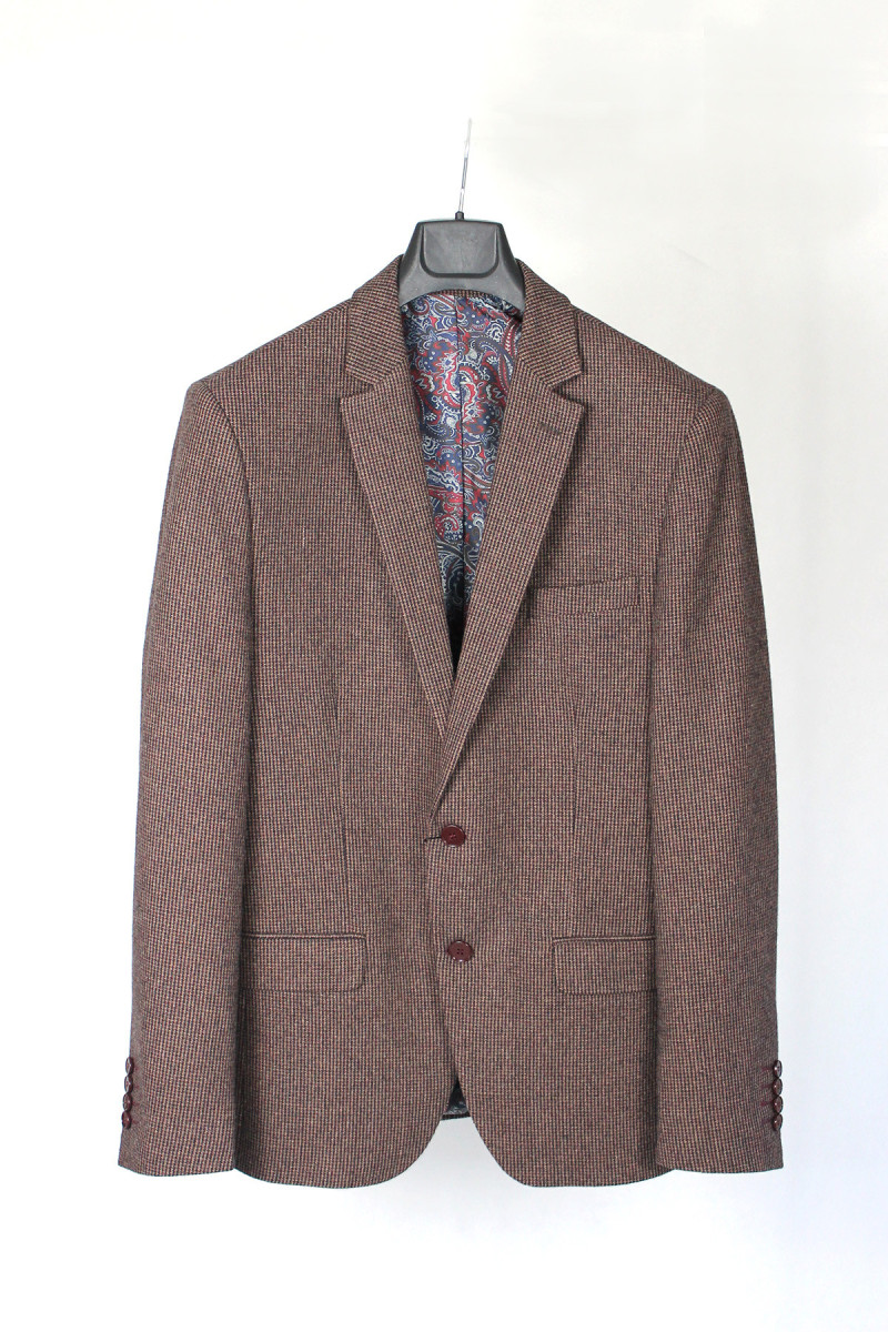 marynarka Villaro brązowa widok przód elegancki fason