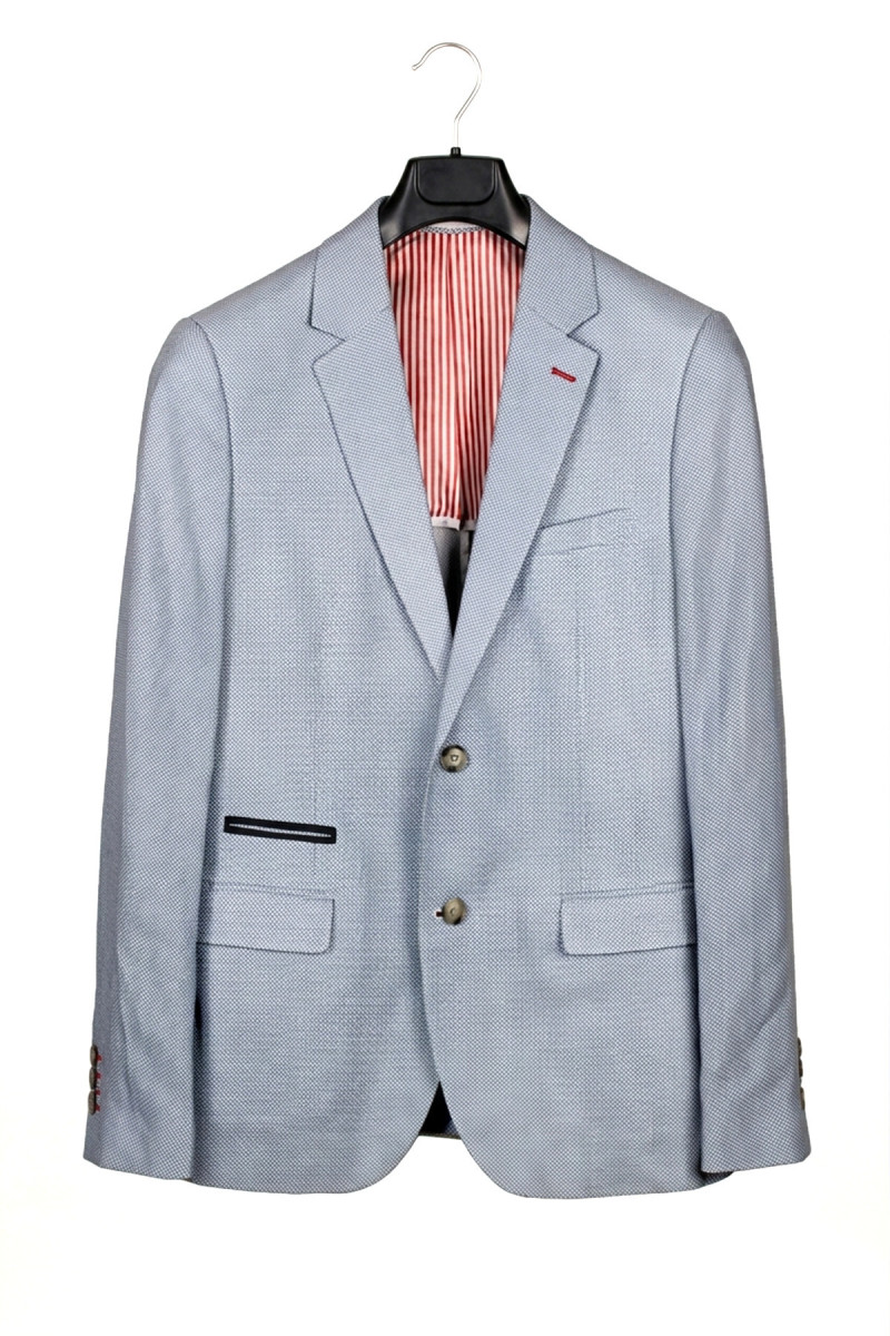 marynarka Villaro błękitna widok przód klasyczny fason