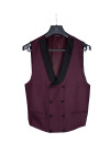 Bordowa kamizelka smokingowa dwurzędowa Villaro