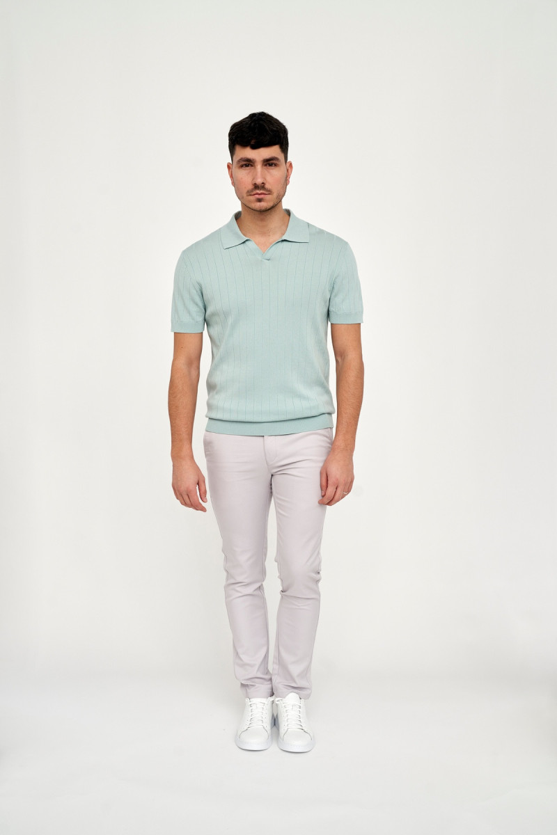 elegancka koszulka polo męska miętowa styl letni