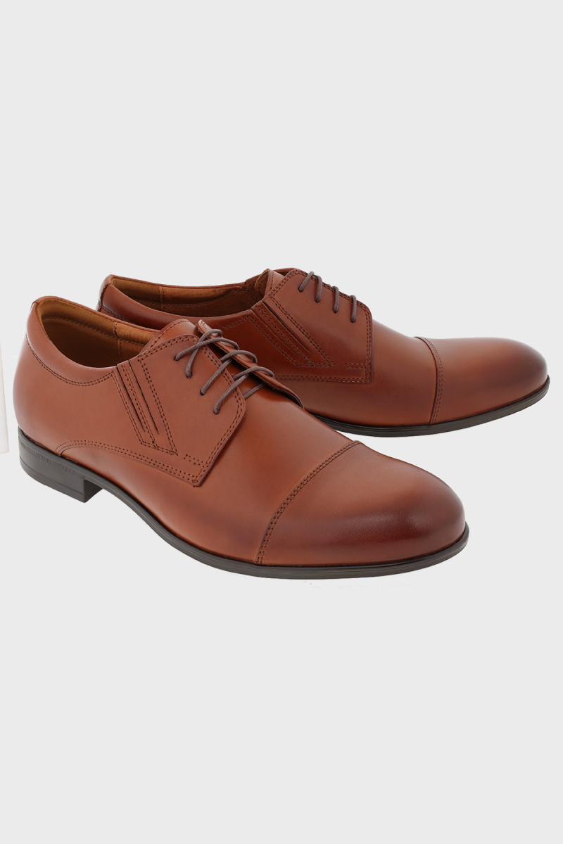 Buty męskie brąz palony skóra licowa eleganckie | Villaro