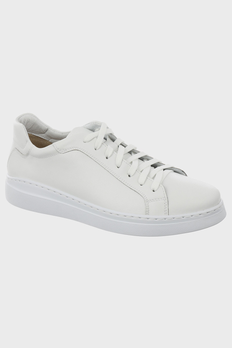 Białe trampki męskie skórzane VILLARO – nowoczesne buty casual