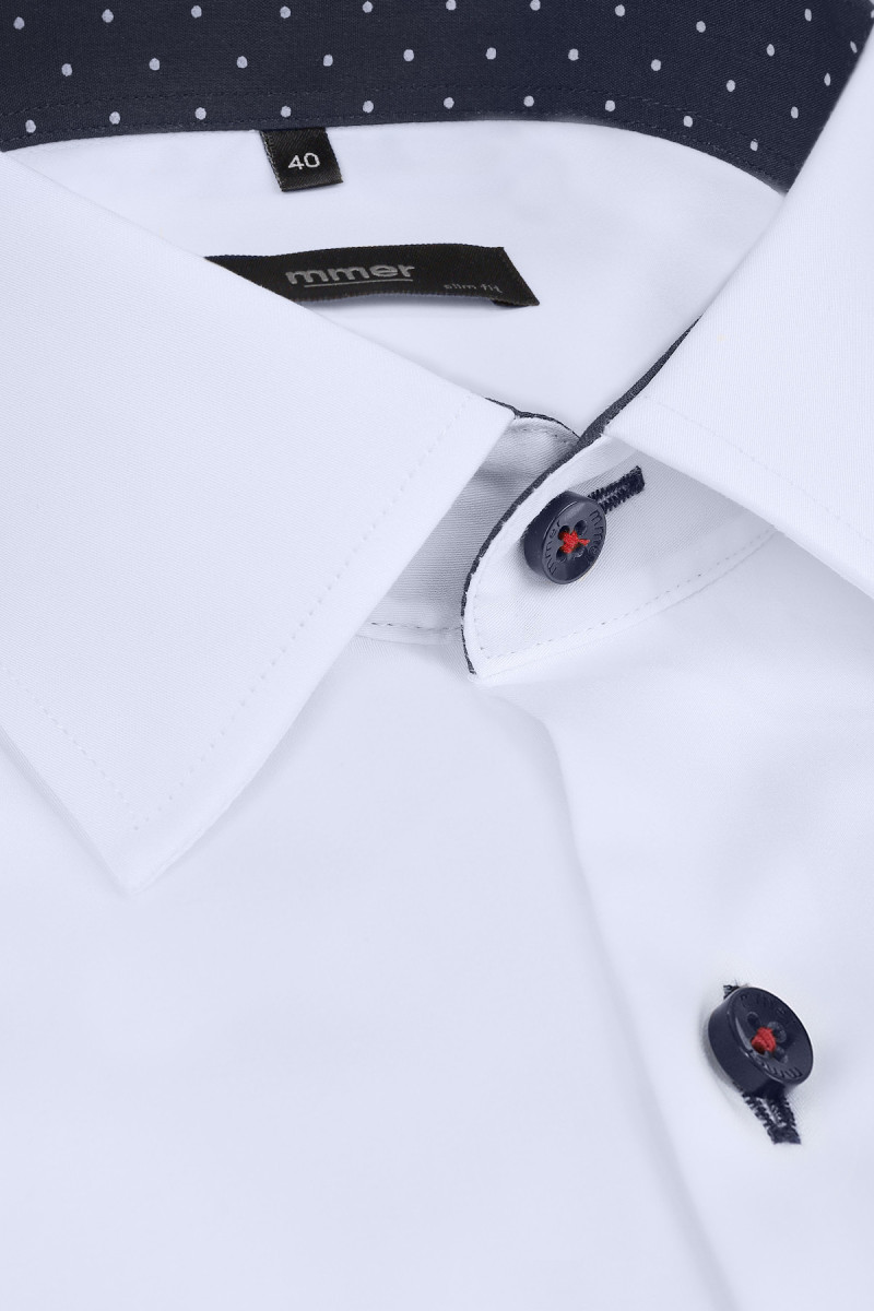 Biała Koszula Męska Mankiet KOMBI Slim Fit / Regular – elegancka| Villaro