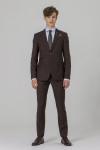 Elegancka brązowa marynarka męska VILLARO w kroju Slim Fit