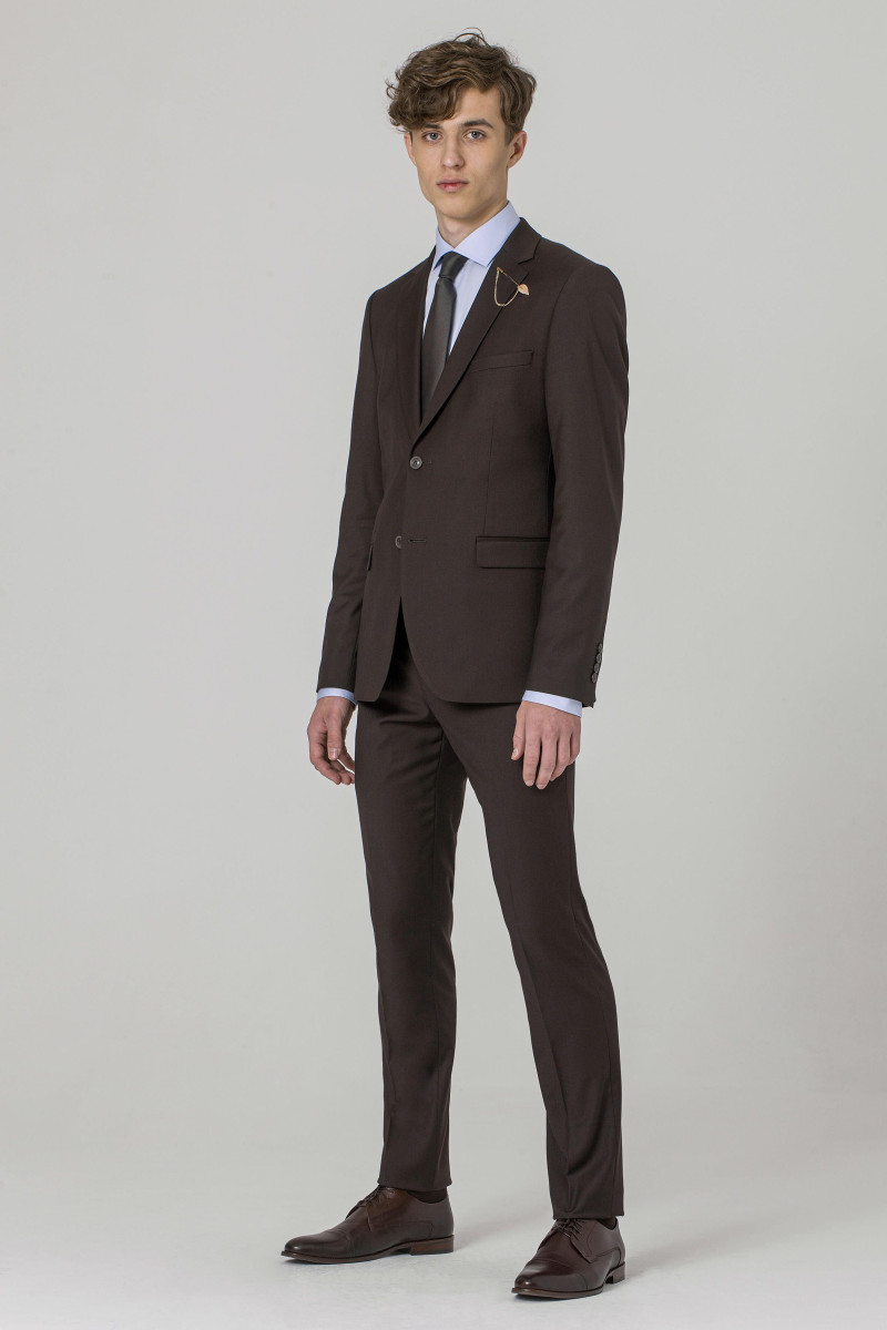 Brązowa marynarka męska VILLARO Slim Fit – elegancja premium