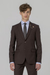 Brązowa marynarka męska VILLARO Slim Fit elegancka premium