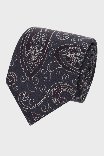 Granatowy krawat męski VILLARO paisley