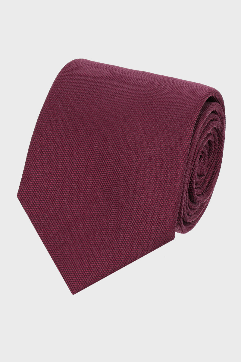 Bordowy Krawat Męski VILLARO Elegancki 8 cm