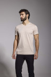 t-shirt męski premium bawełna modal jedwab kolor beżowy