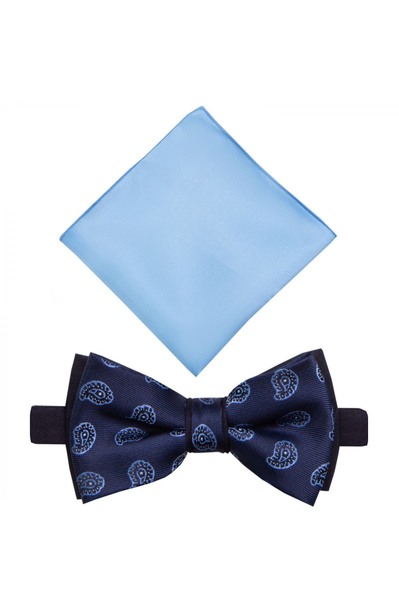 Granatowa mucha męska satynowa | Villaro