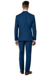 granatowy garnitur męski do pracy i na uroczystości tył