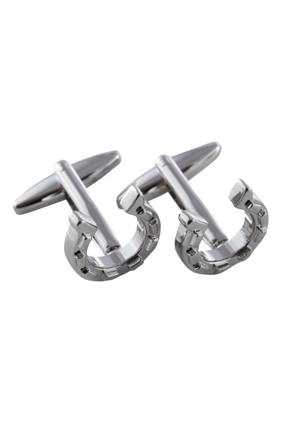 Srebrne Spinki do Mankietów Wzór Podkowa