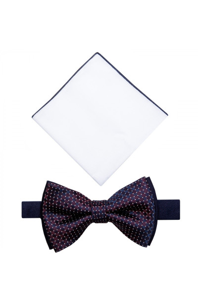 Bordowa mucha męska z mikrowzorem | Villaro