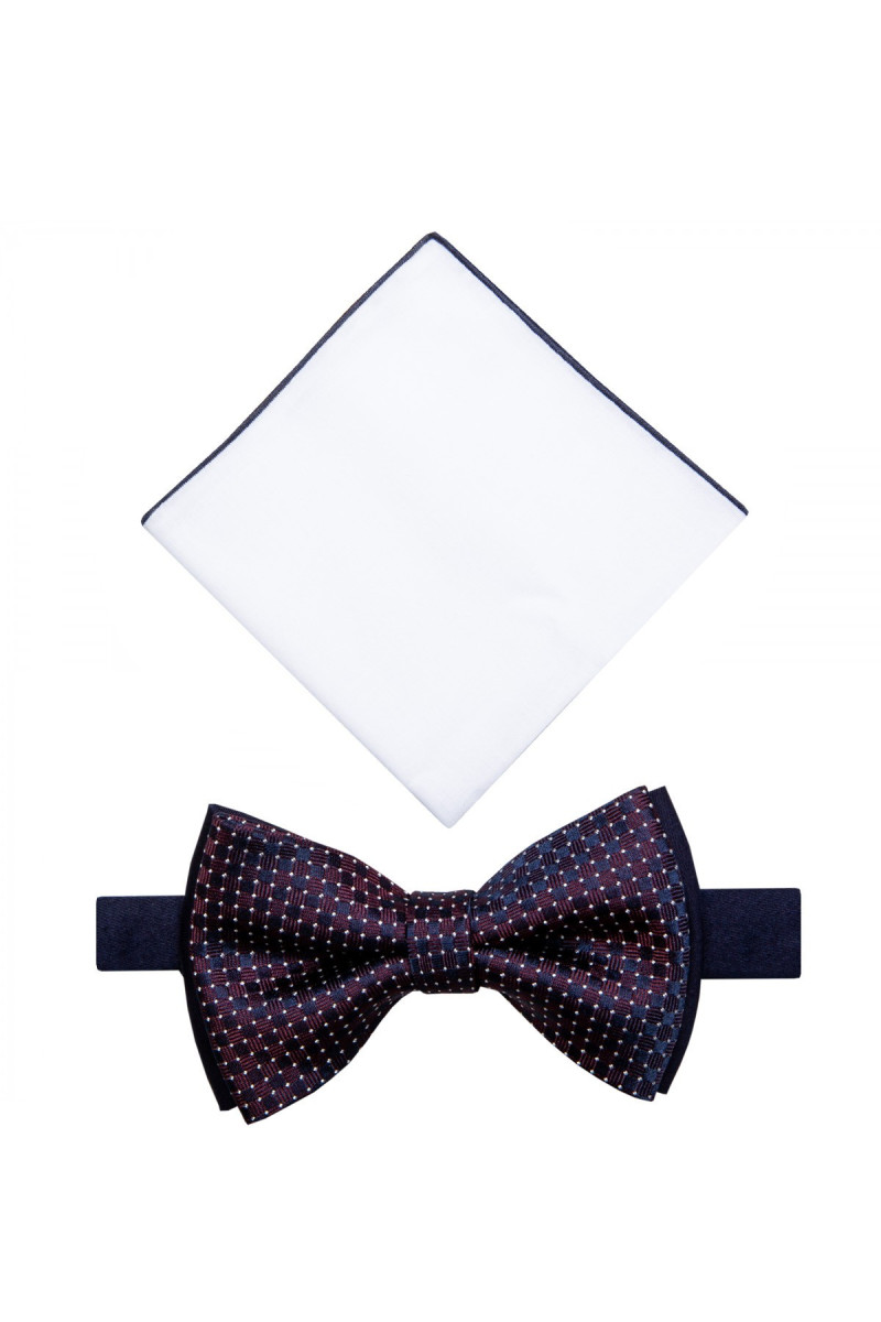 Bordowa mucha męska z mikrowzorem | Villaro