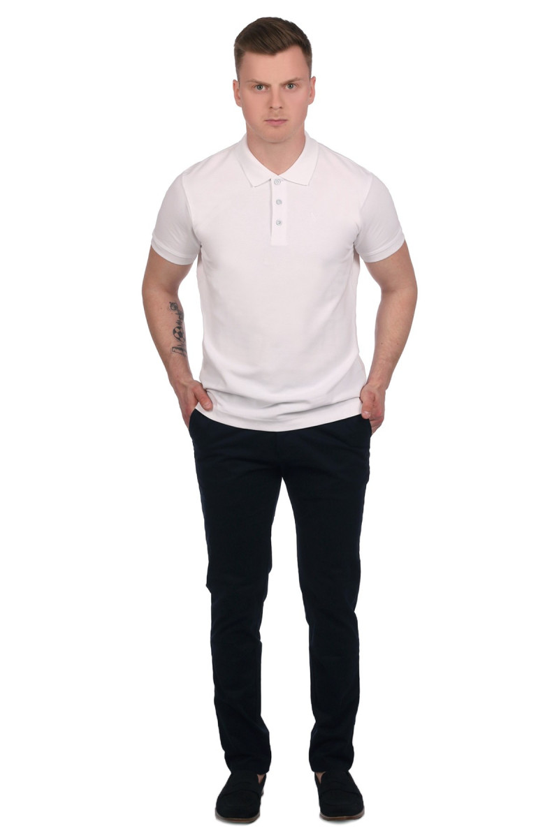 Biała koszulka męska polo | Villaro