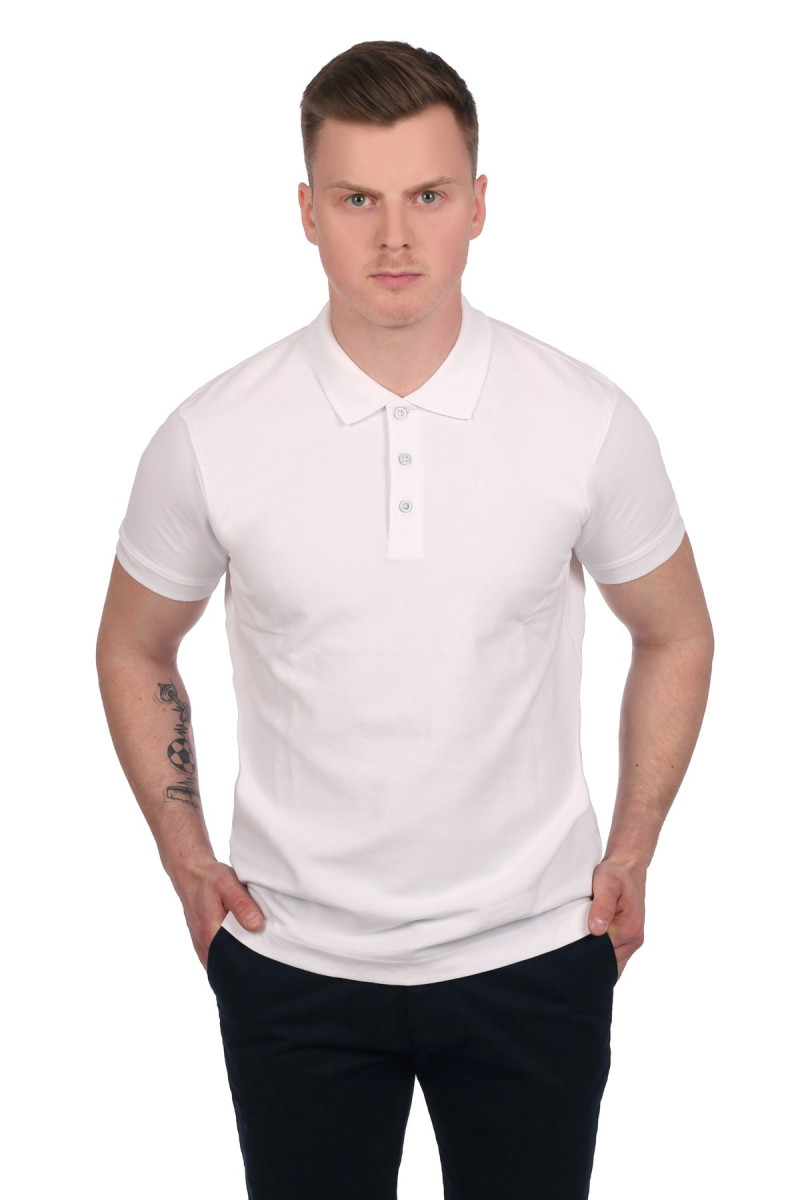 Biała koszulka męska polo | Villaro